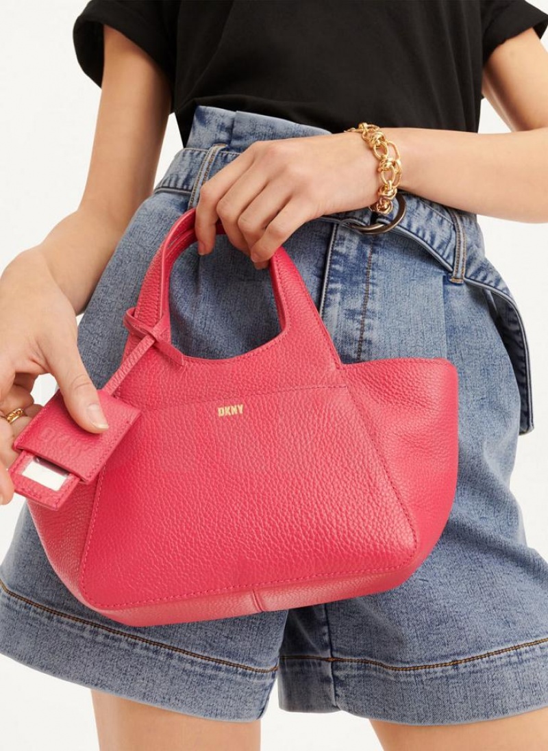 Red Women\'s DKNY The Mini Effortless Tote Crossbody Bags | Australia-D1757