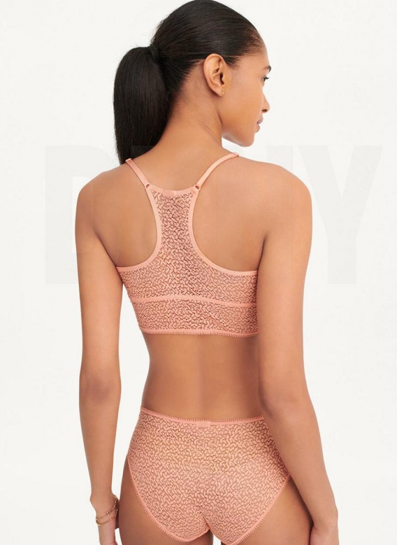 Rose Women's DKNY Modern Lace Longline Racerback Bras | Australia-D1618