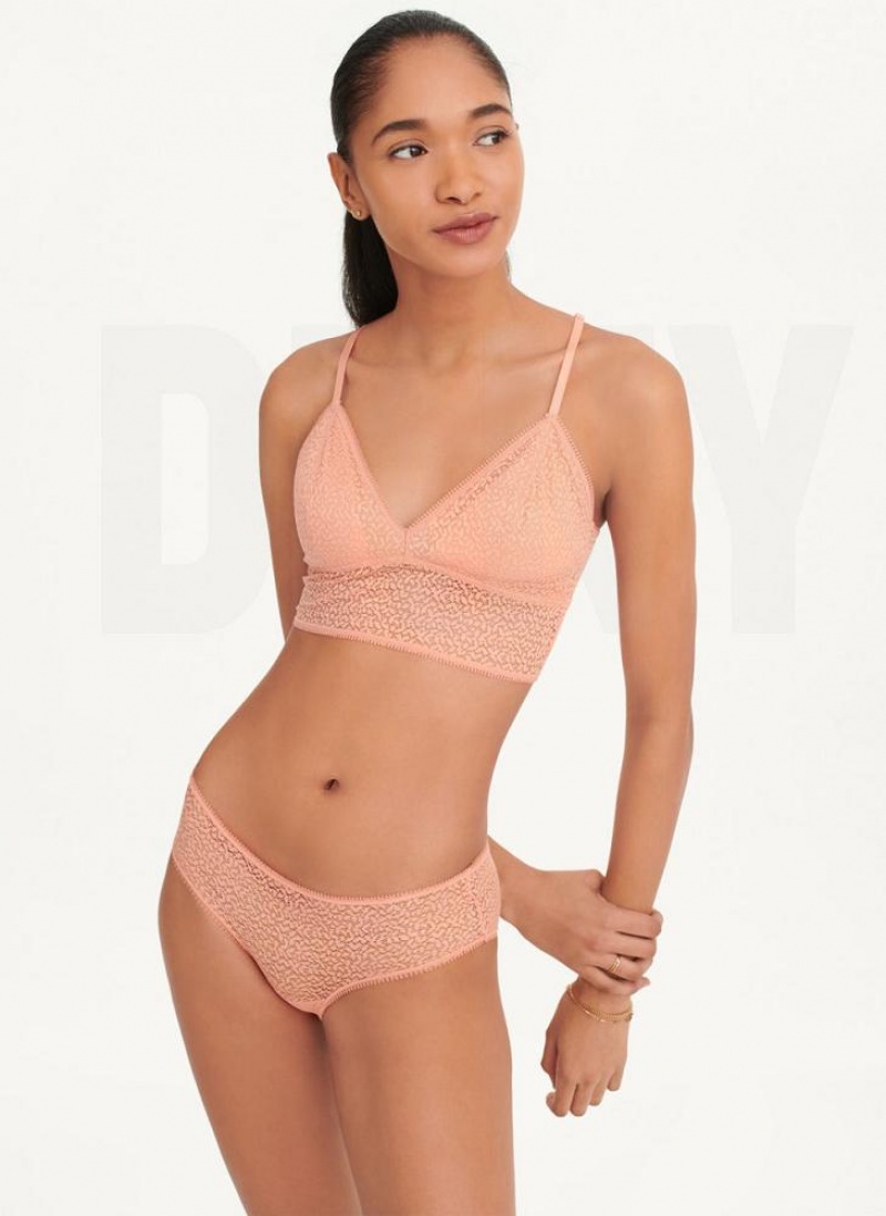 Rose Women's DKNY Modern Lace Longline Racerback Bras | Australia-D1618