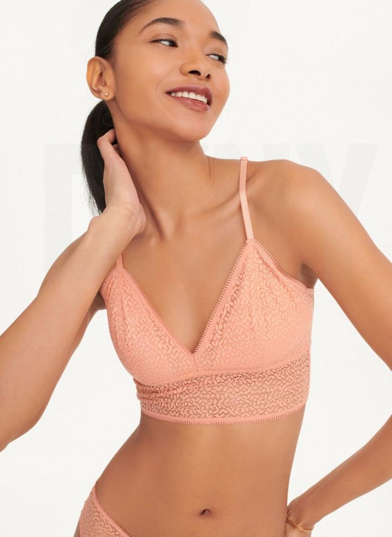 Rose Women\'s DKNY Modern Lace Longline Racerback Bras | Australia-D1618