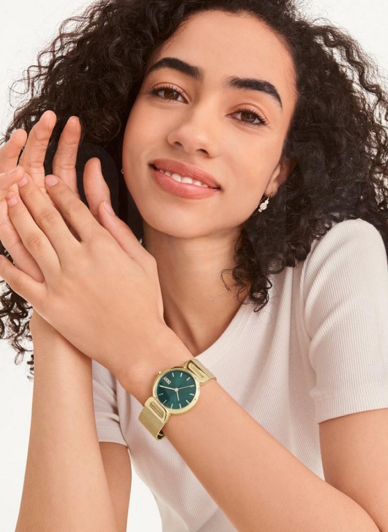 Turquoise Women's DKNY Downtown Mesh Watches | Australia-D0576