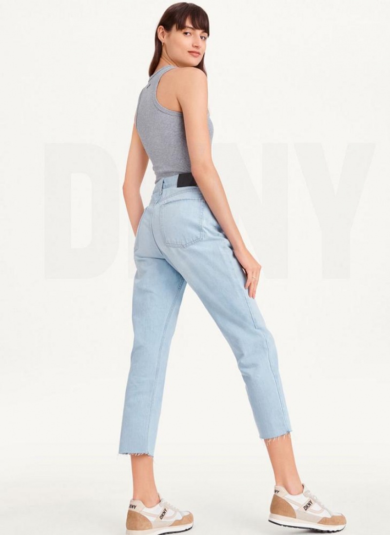 Wash Women's DKNY Broome Cropped Distressed Jeans | Australia-D1324