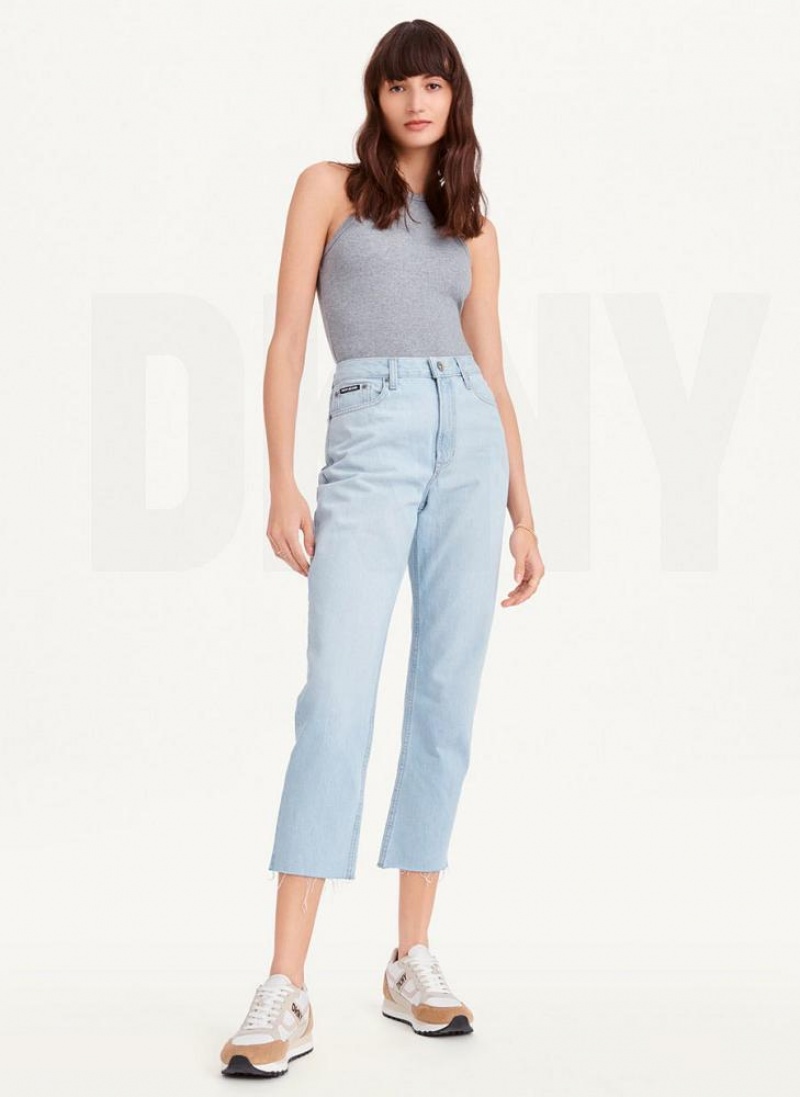 Wash Women's DKNY Broome Cropped Distressed Jeans | Australia-D1324