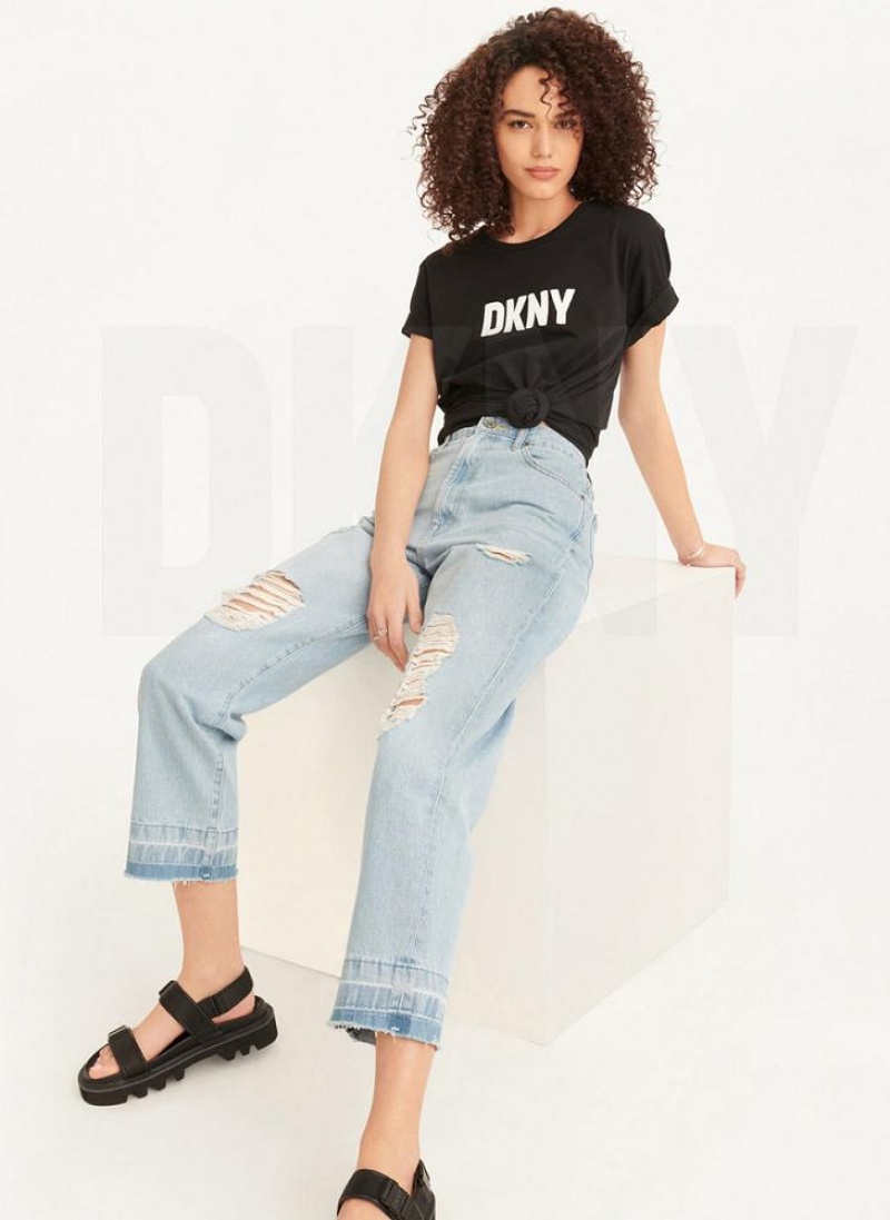 Wash Women\'s DKNY Kent High Rise Distressed Jeans | Australia-D1945