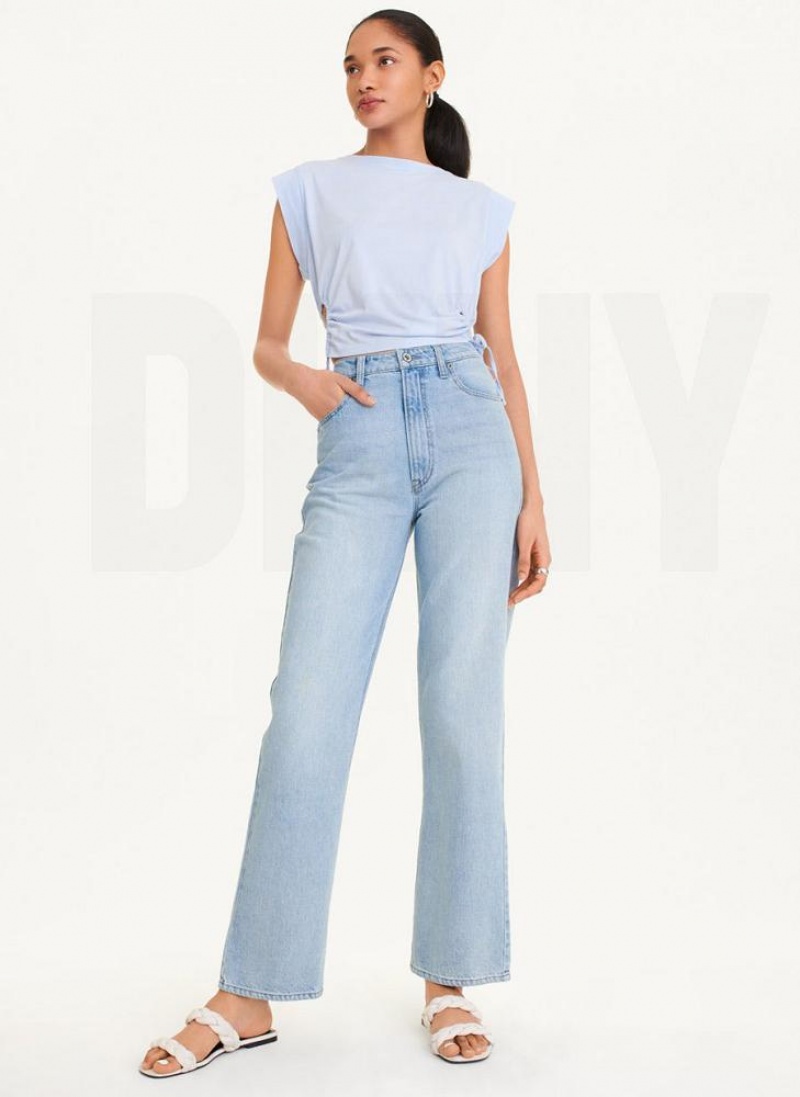 Wash Women's DKNY Straight Wide Leg Jeans | Australia-D1207