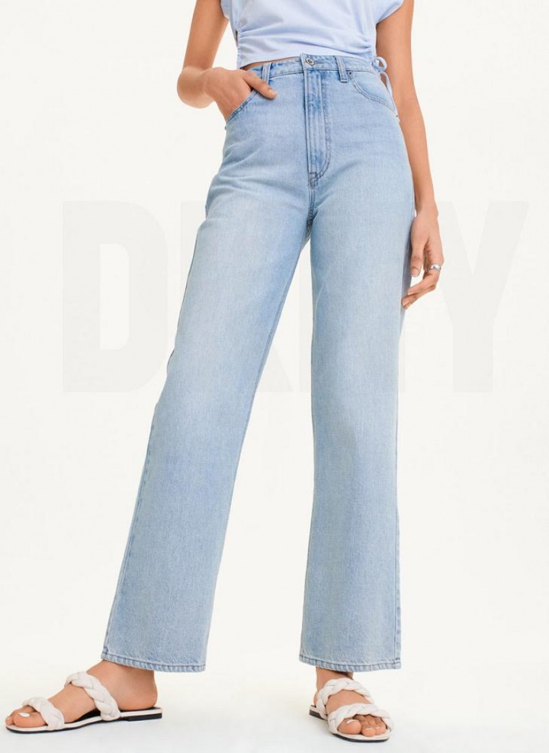 Wash Women\'s DKNY Straight Wide Leg Jeans | Australia-D1207