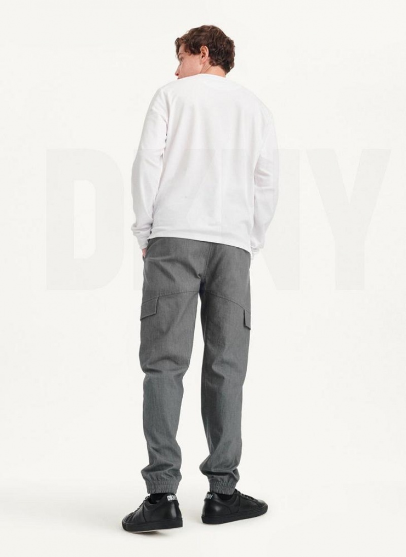 White Men's DKNY Baselayer Henley Sweatshirts | Australia-D0868