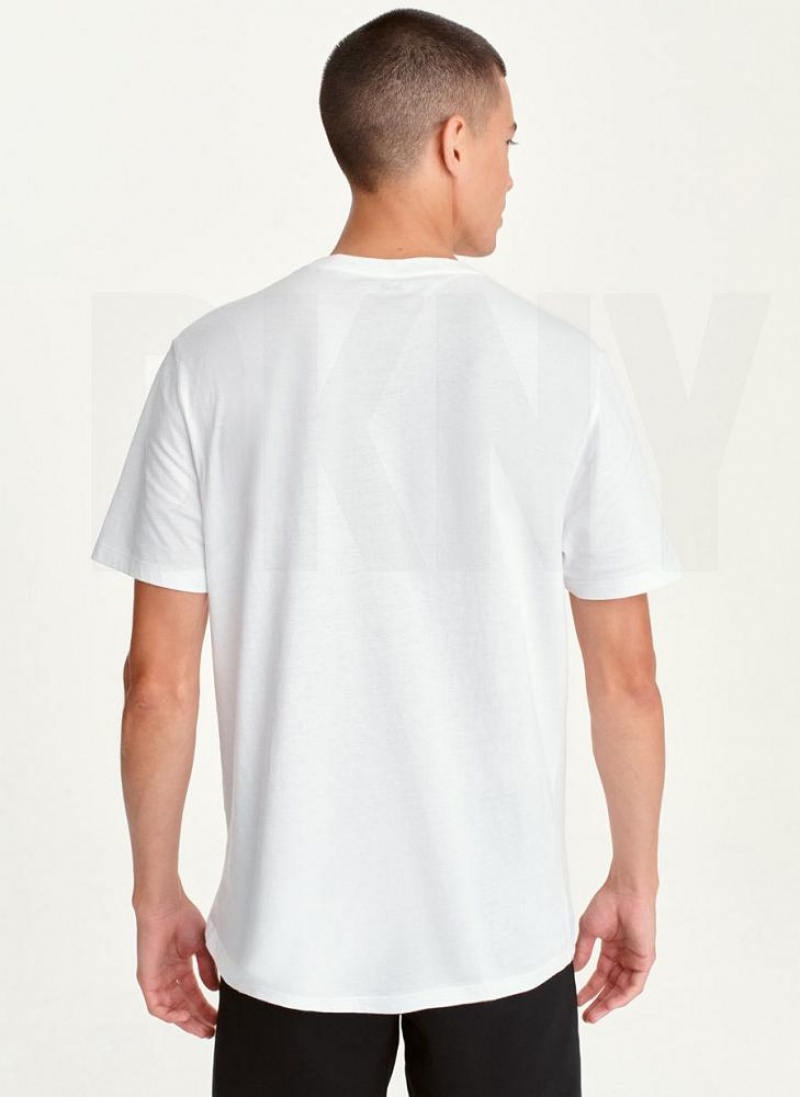White Men's DKNY Cityscape Sketch T Shirts | Australia-D0538
