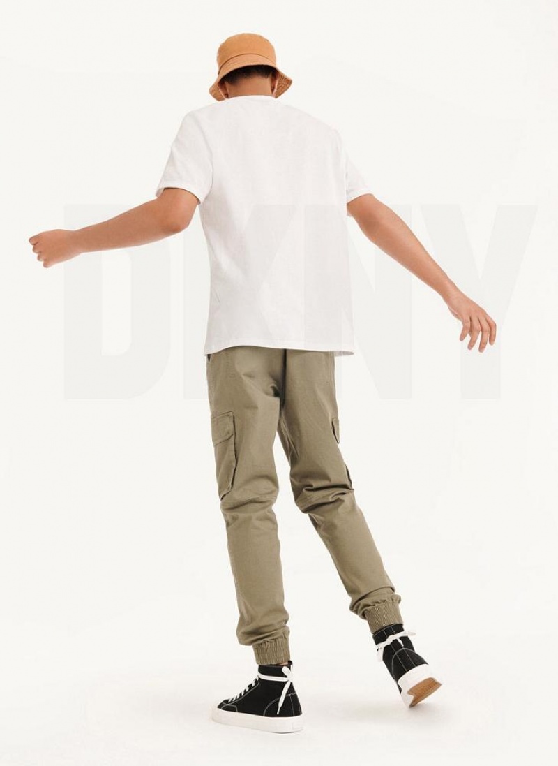 White Men's DKNY Classic Logo T Shirts | Australia-D1554