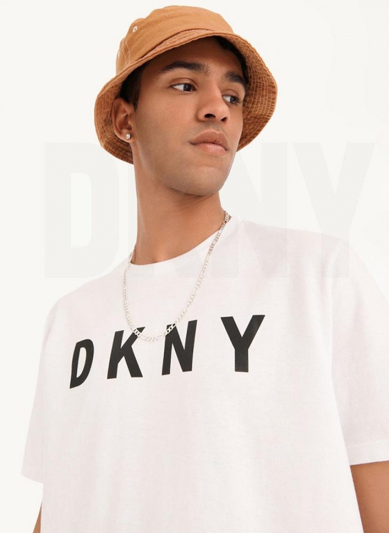White Men's DKNY Classic Logo T Shirts | Australia-D1554