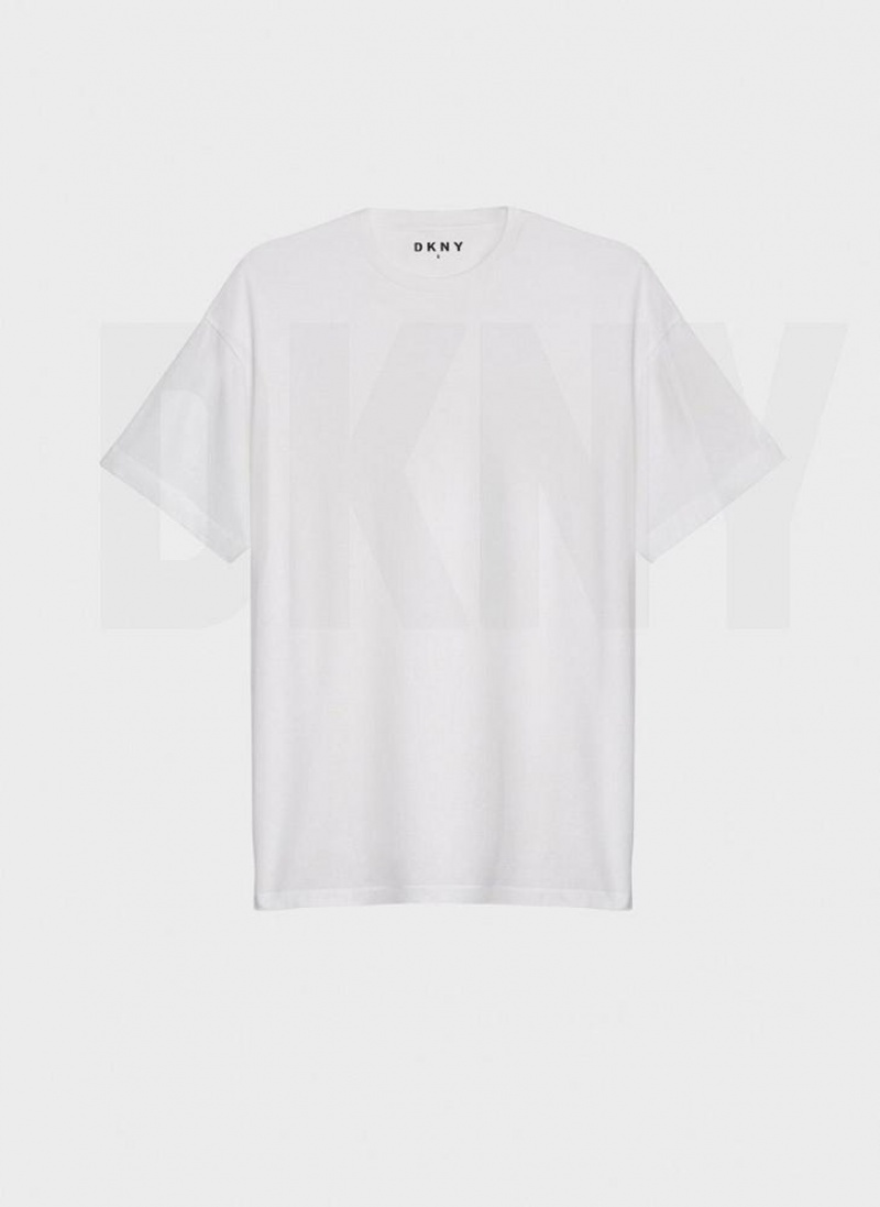 White Men\'s DKNY Essential T Shirts | Australia-D1876
