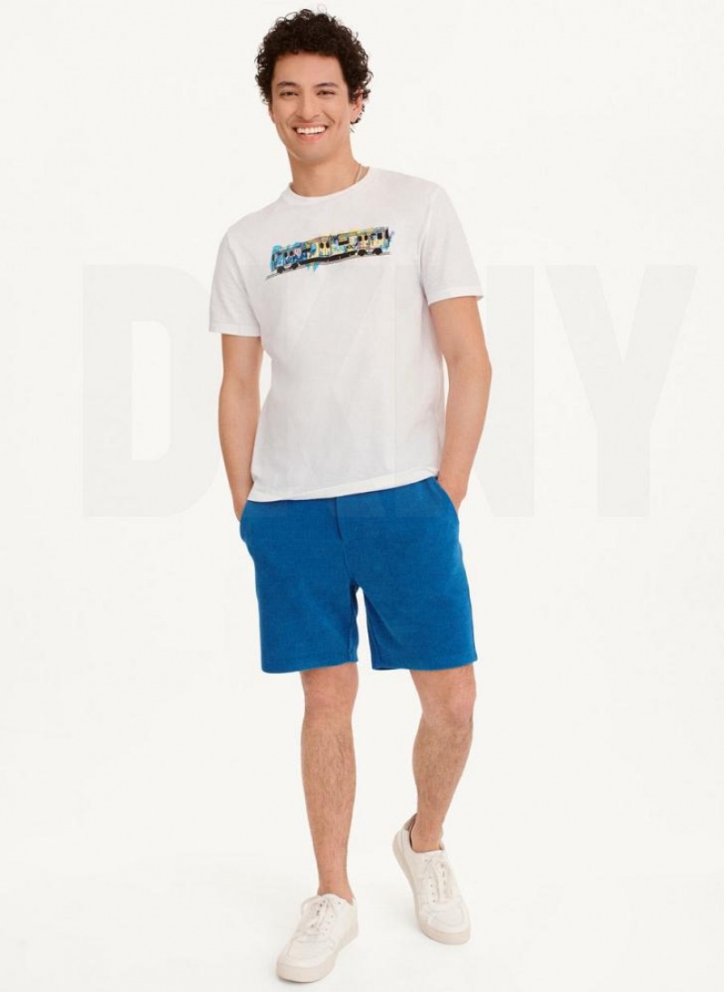 White Men's DKNY Graffiti Subway T Shirts | Australia-D1629