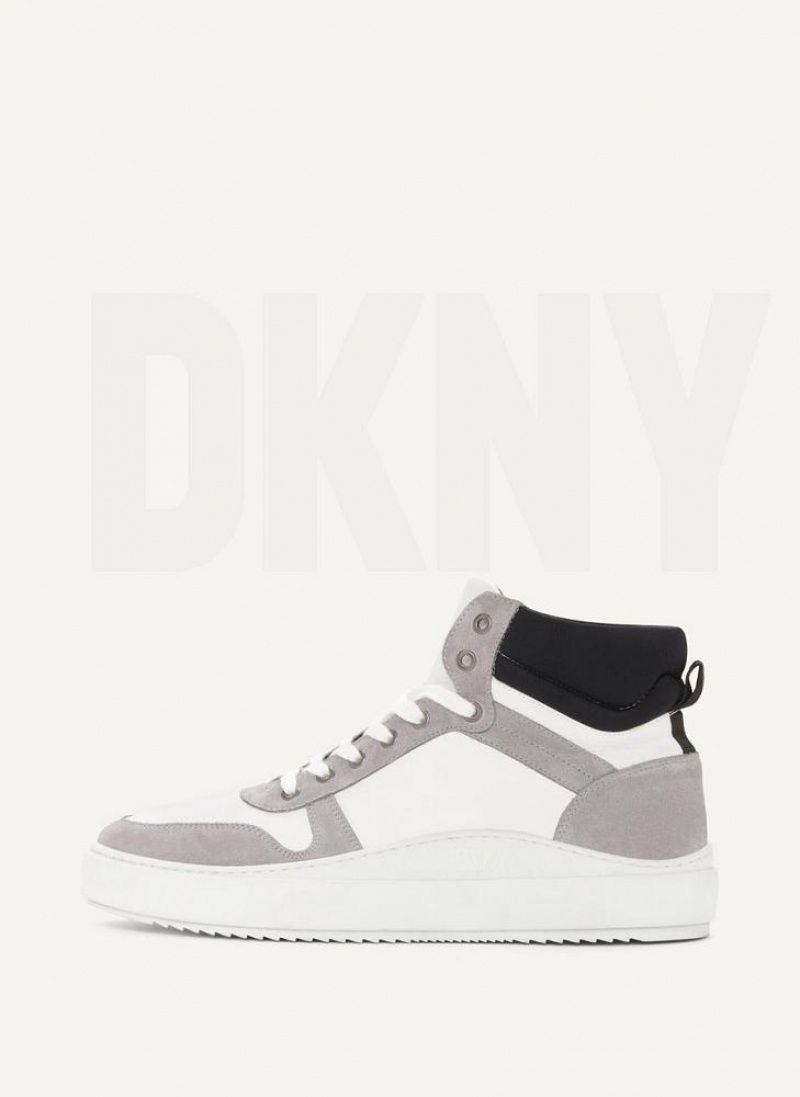 White Men\'s DKNY Grey High Top Boots | Australia-D1811