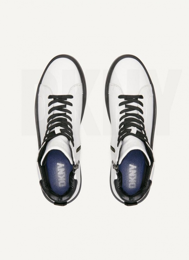 White Men's DKNY Plain Hi Top Boots | Australia-D0368