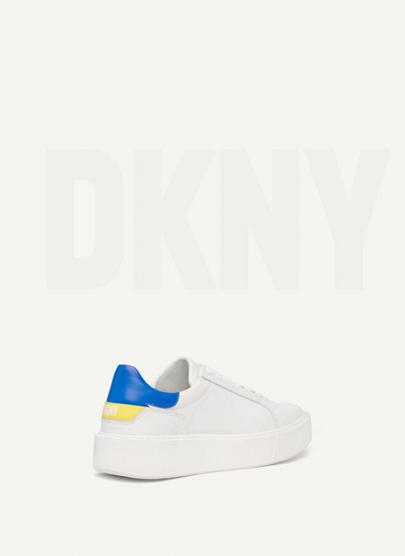 White Men's DKNY Stacked Court Sneakers | Australia-D1532