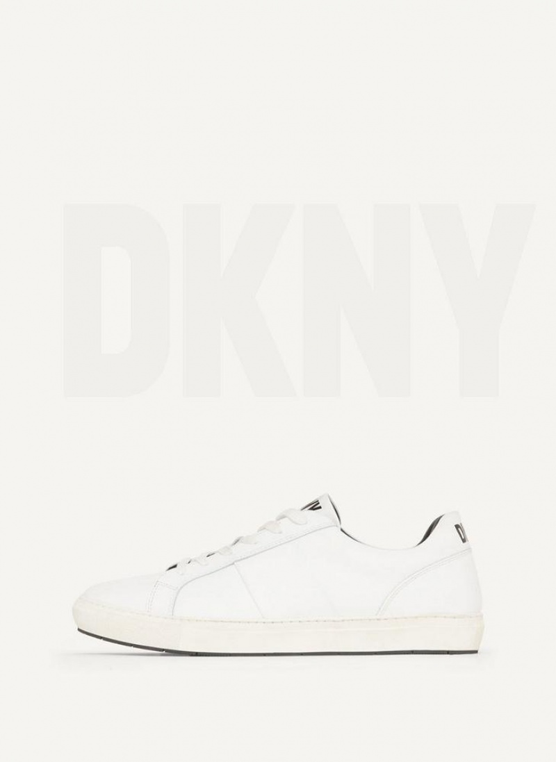White Men\'s DKNY Street Side Sneakers | Australia-D0719