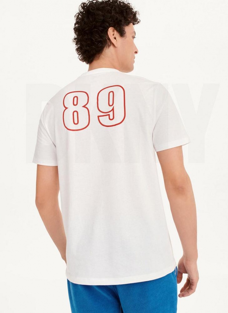 White Men's DKNY Swim Team T Shirts | Australia-D0475