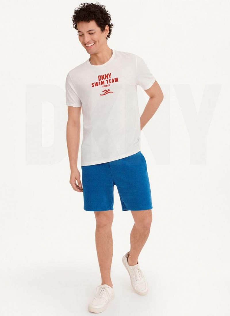 White Men's DKNY Swim Team T Shirts | Australia-D0475