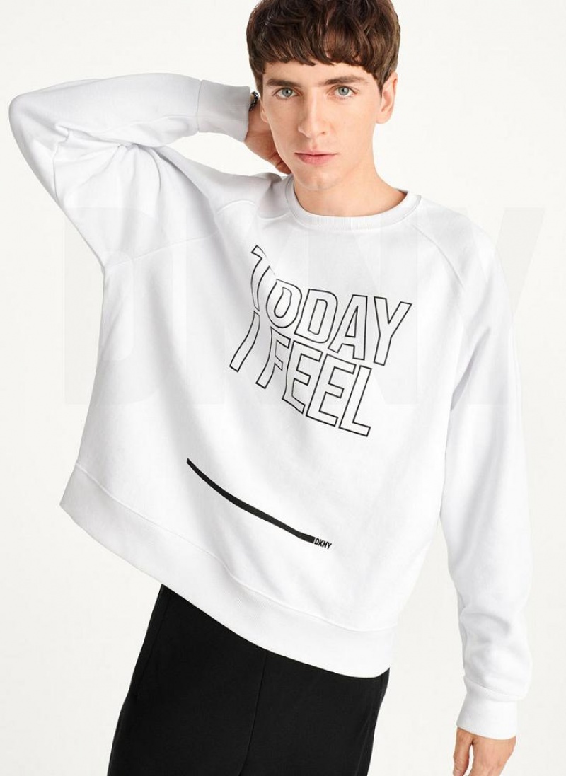 White Men's DKNY Today I Feel Sweatshirts | Australia-D1972