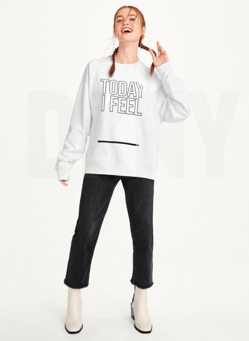 White Men's DKNY Today I Feel Sweatshirts | Australia-D1972