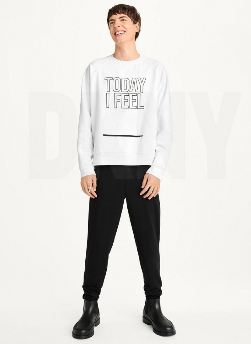 White Men's DKNY Today I Feel Sweatshirts | Australia-D1972
