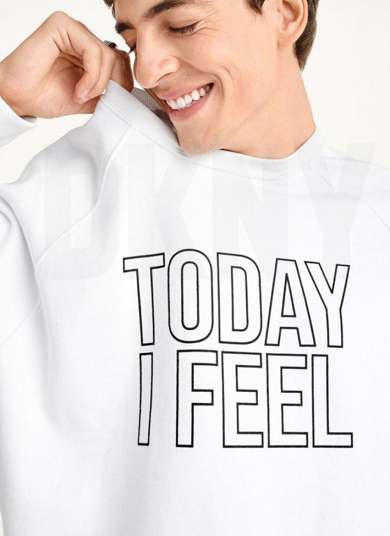 White Men's DKNY Today I Feel Sweatshirts | Australia-D1972