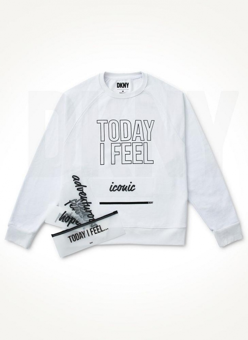 White Men\'s DKNY Today I Feel Sweatshirts | Australia-D1972