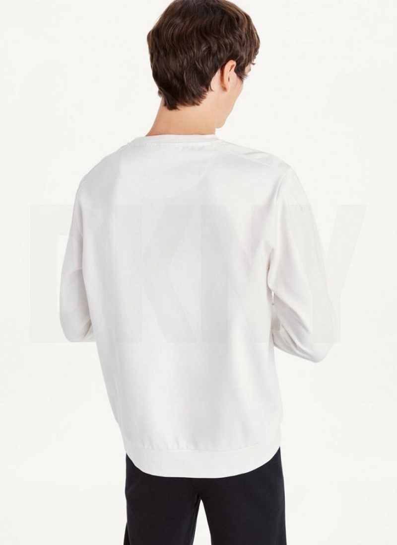 White Men's DKNY Utility Crewneck T Shirts | Australia-D1952