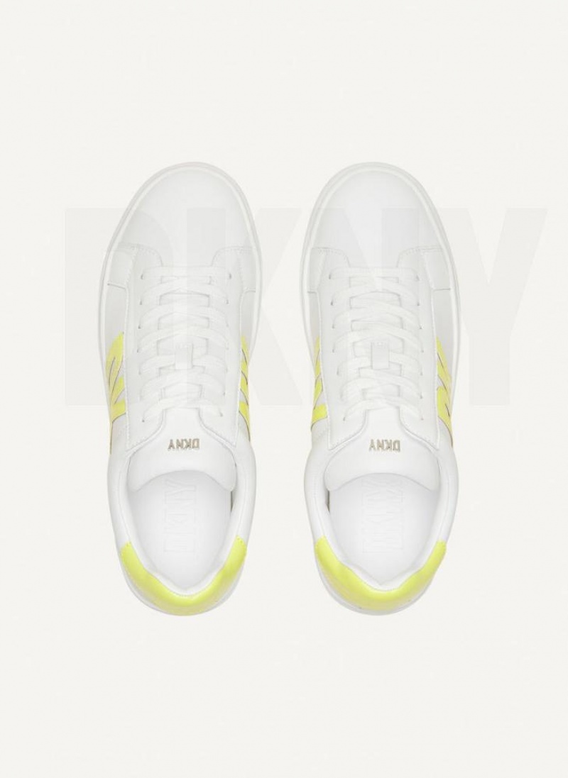 White Women's DKNY Abeni Lace Up Sneakers | Australia-D1323