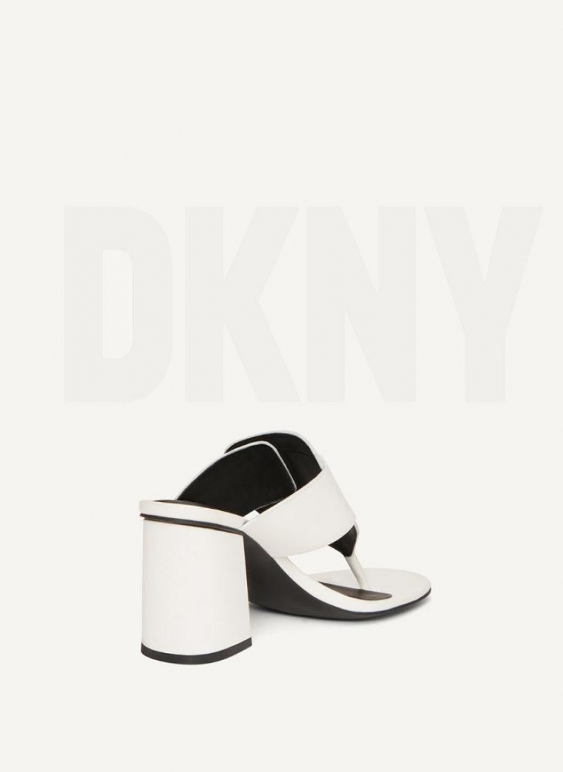 White Women's DKNY Buckled Heels | Australia-D1405