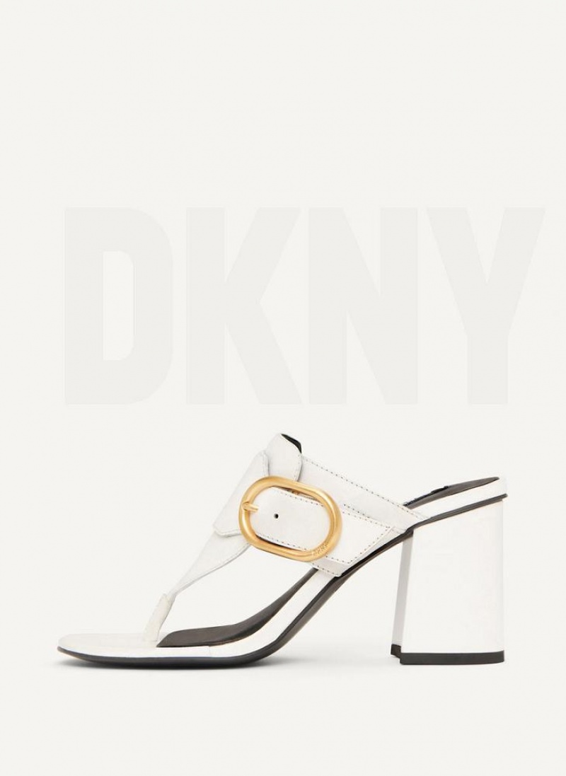 White Women\'s DKNY Buckled Heels | Australia-D1405