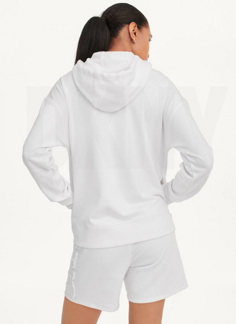 White Women's DKNY Exploded Applique Logo Hoodies | Australia-D0795
