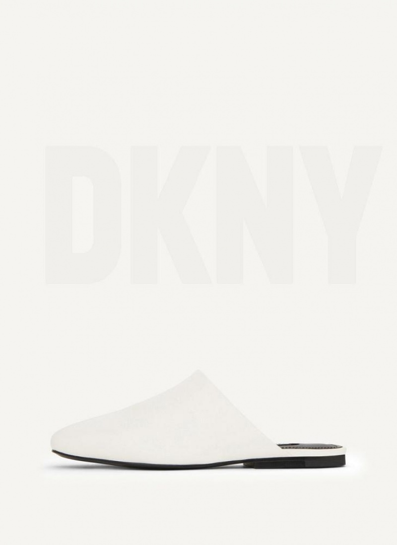 White Women\'s DKNY Flat Slides | Australia-D1761