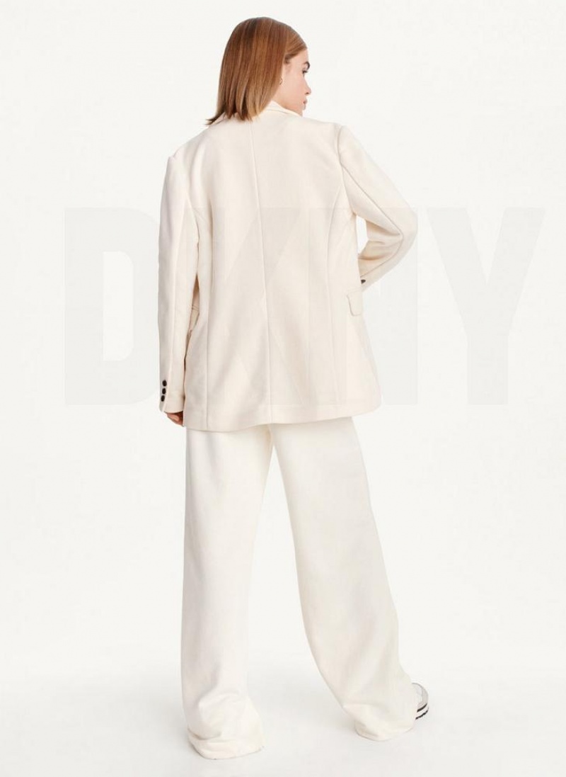 White Women's DKNY French Terry Soft Blazers | Australia-D0363