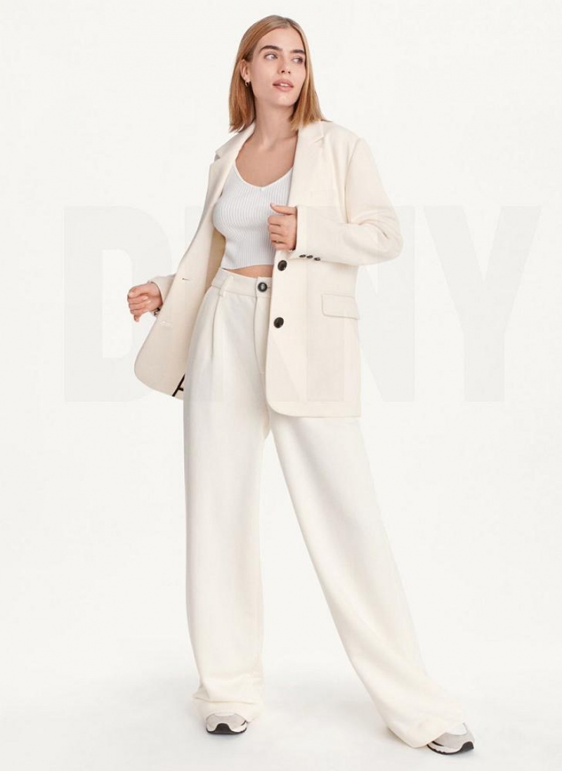 White Women's DKNY French Terry Soft Blazers | Australia-D0363