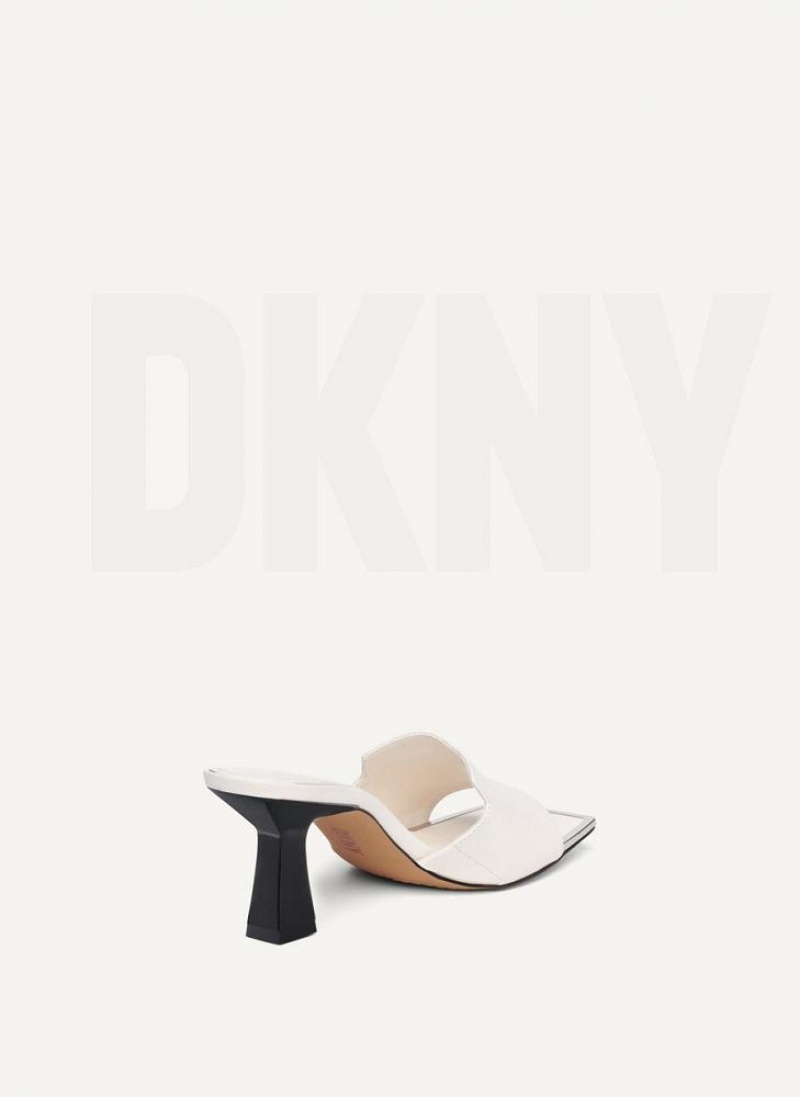 White Women's DKNY Kailyned Mule Heels | Australia-D1491