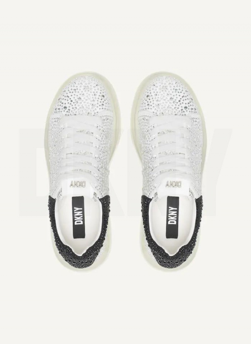 White Women's DKNY Kandas Lace up Sneakers | Australia-D1756