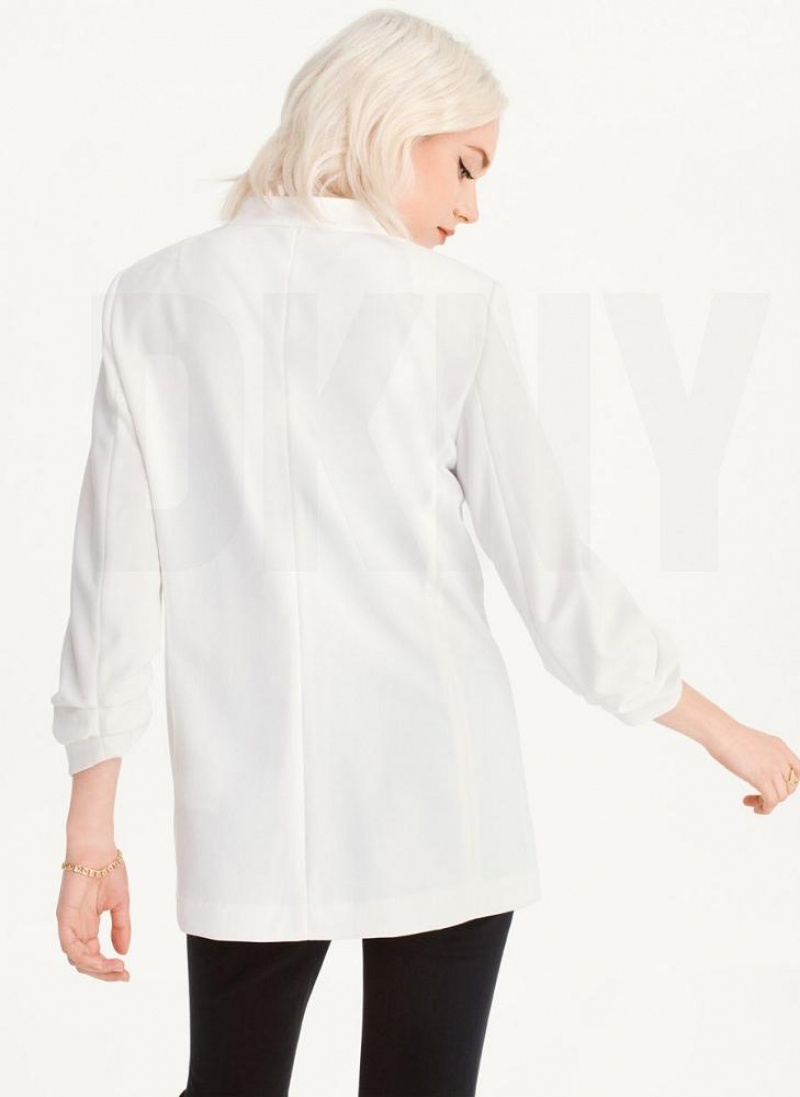 White Women's DKNY Open Front Blazers | Australia-D0585