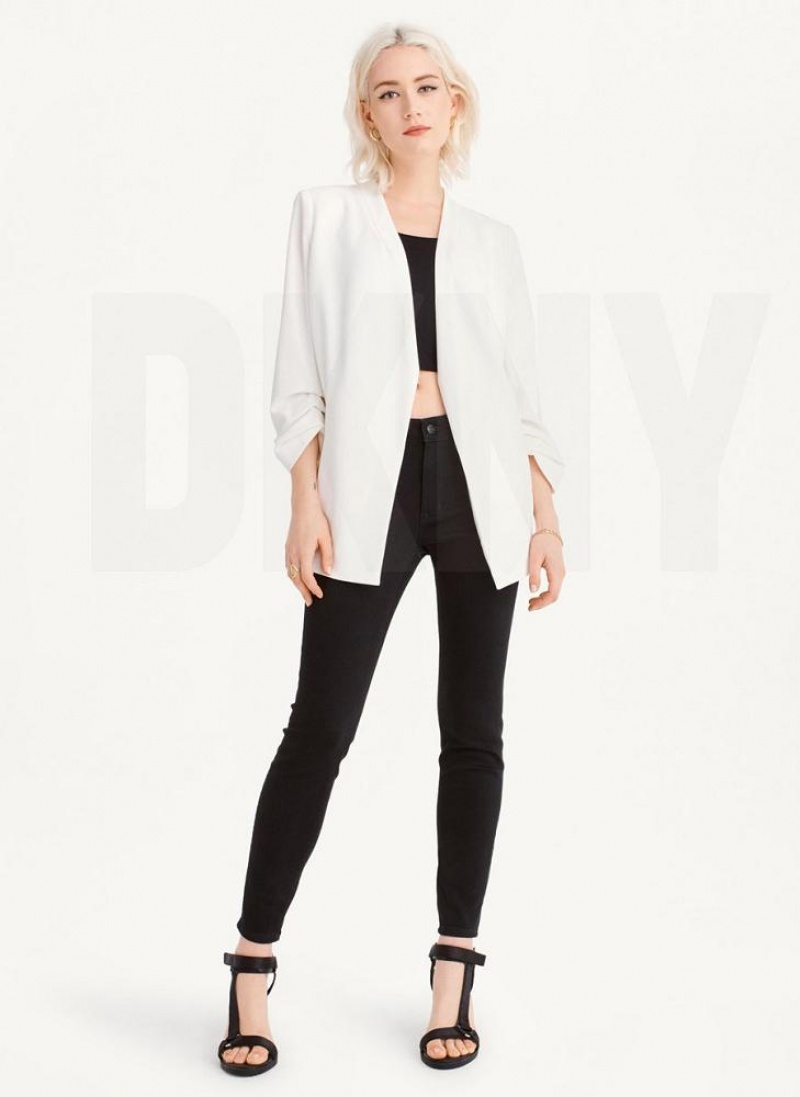 White Women's DKNY Open Front Blazers | Australia-D0585