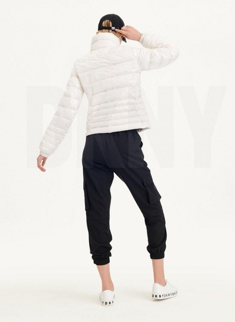 White Women's DKNY Packable With Bag Puffer Jacket | Australia-D1844