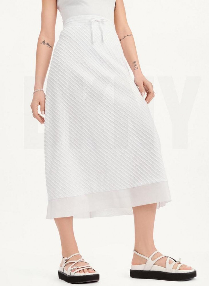 White Women's DKNY Pull On Maxi Skirts | Australia-D1047