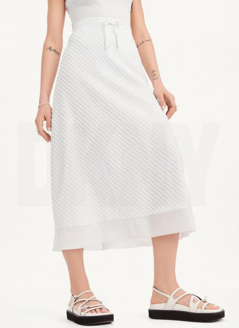 White Women's DKNY Pull On Maxi Skirts | Australia-D1047
