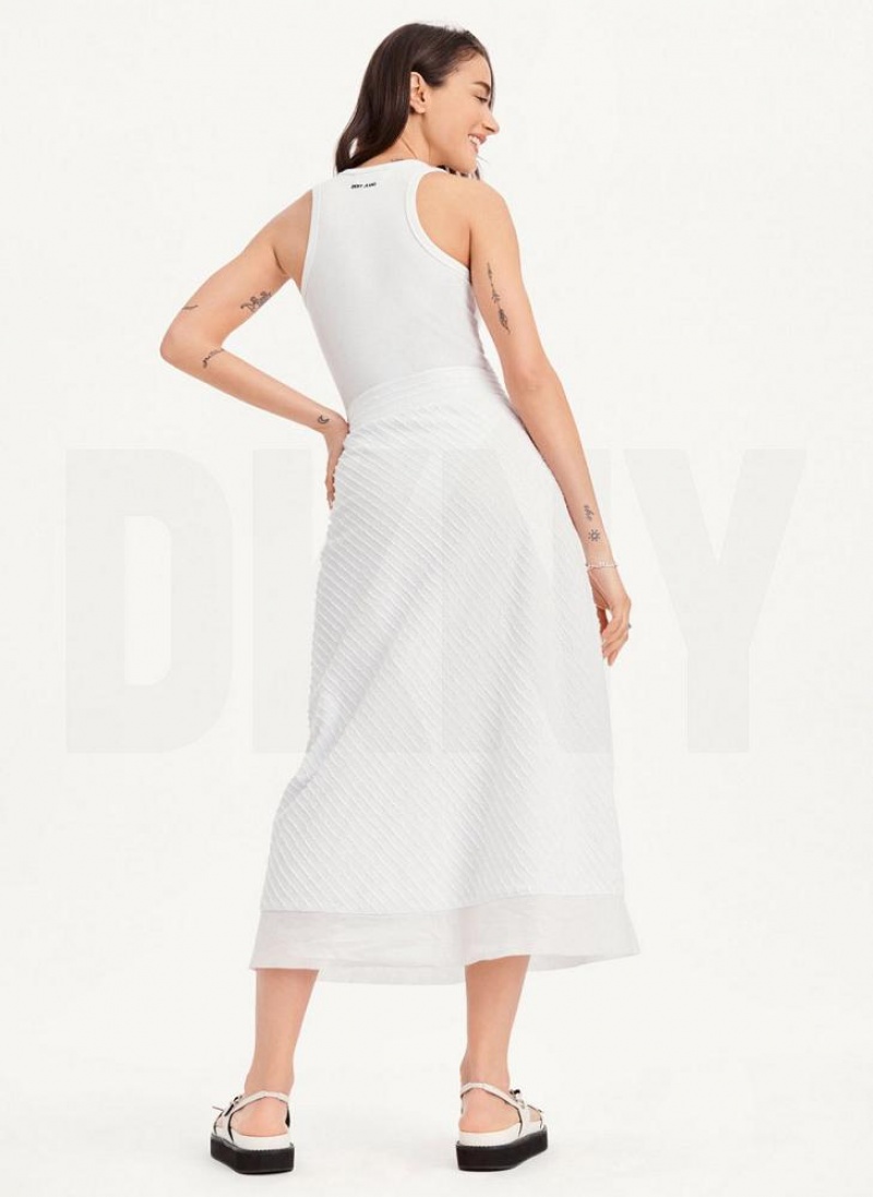White Women's DKNY Pull On Maxi Skirts | Australia-D1047