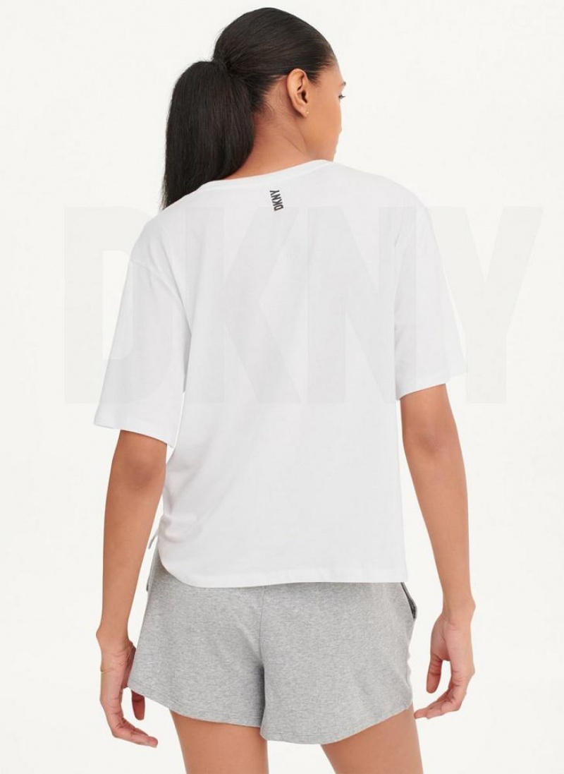 White Women's DKNY Sleep Top Pajamas | Australia-D1252