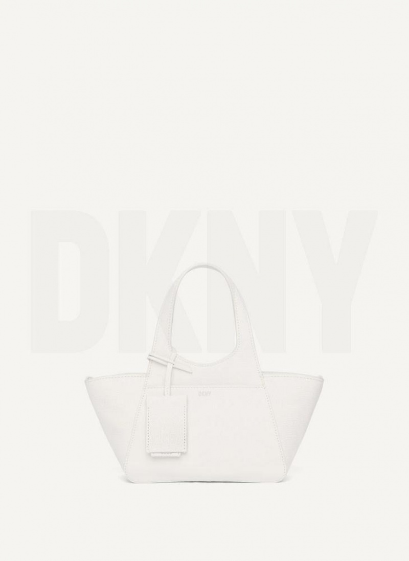 White Women's DKNY The Mini Effortless Tote Crossbody Bags | Australia-D1452