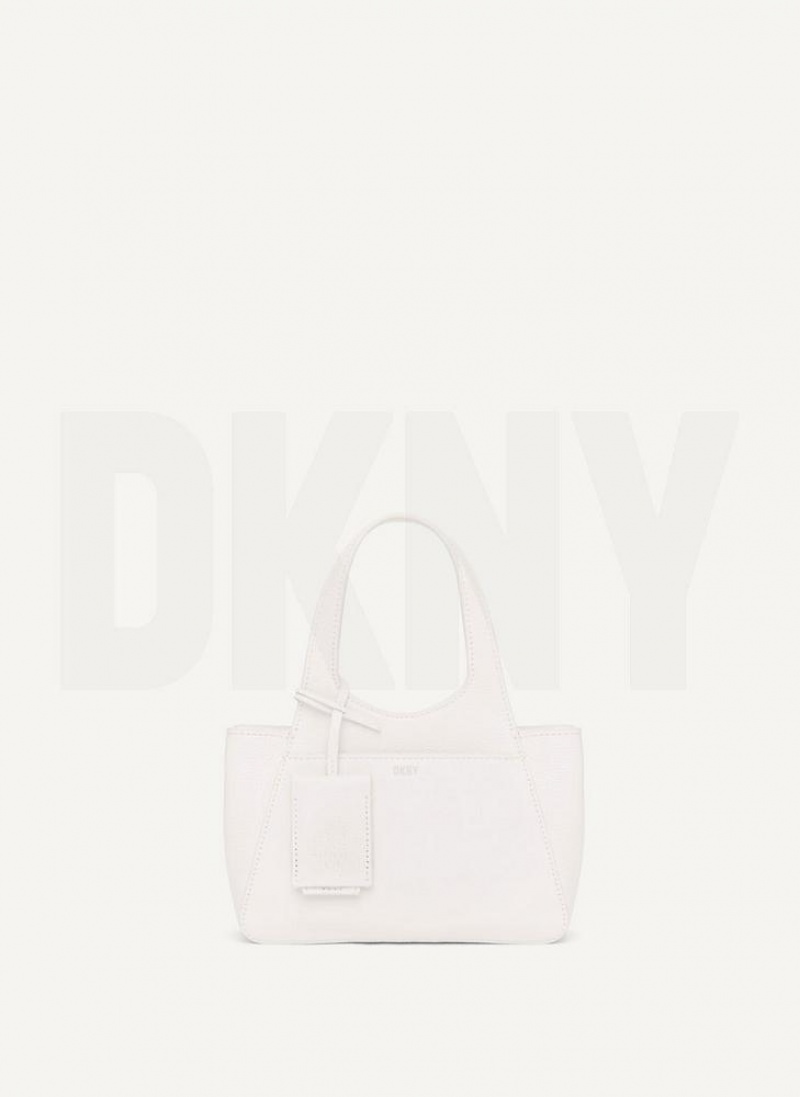 White Women's DKNY The Mini Effortless Tote Crossbody Bags | Australia-D1452