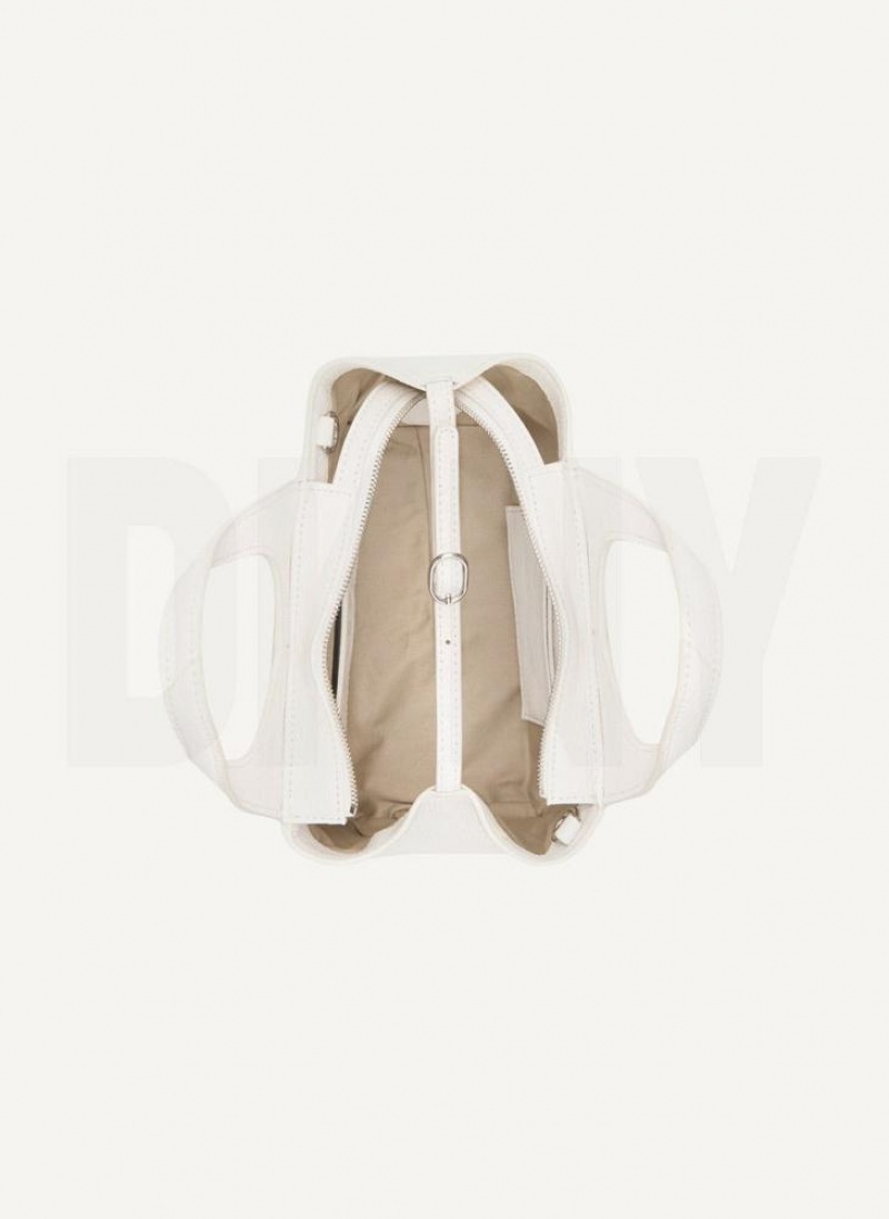 White Women's DKNY The Mini Effortless Tote Crossbody Bags | Australia-D1452