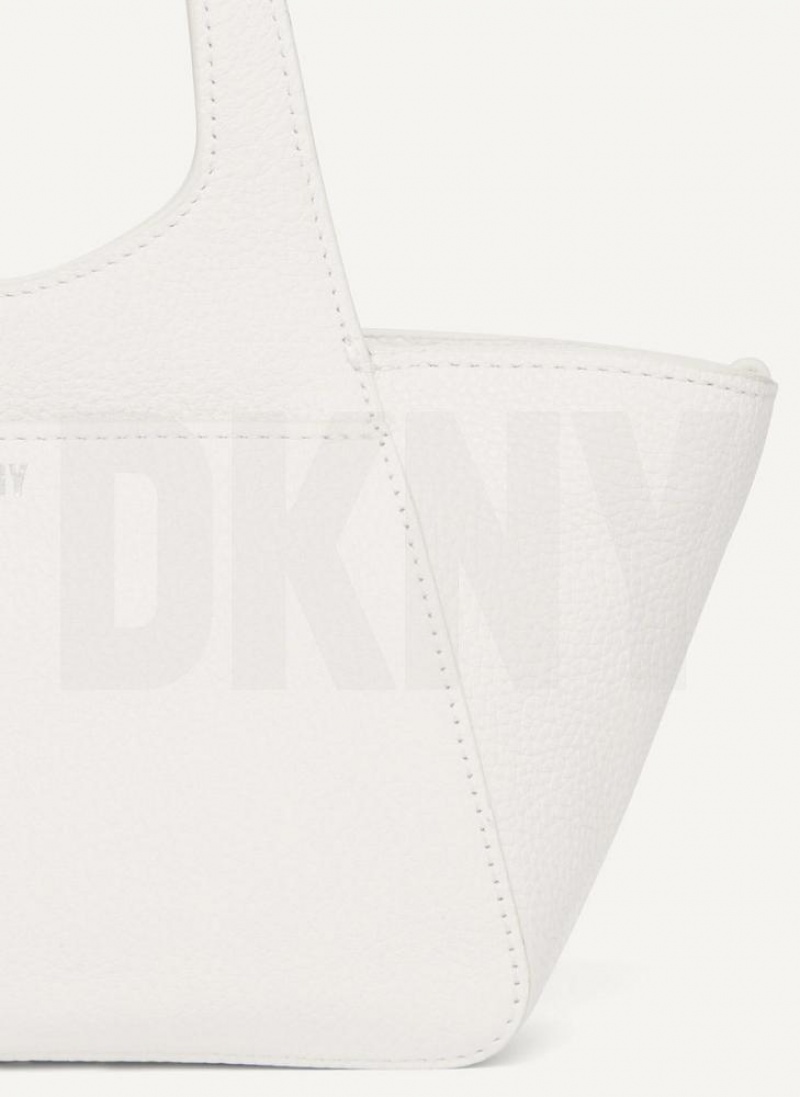 White Women's DKNY The Mini Effortless Tote Crossbody Bags | Australia-D1452