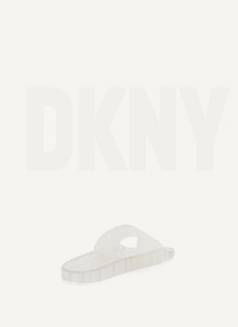 White Women's DKNY Tinzli Jelly Slides | Australia-D1371