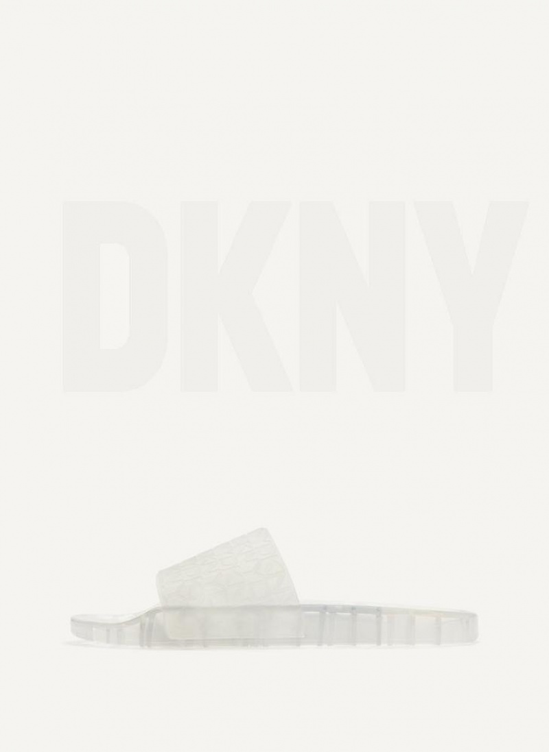 White Women\'s DKNY Tinzli Jelly Slides | Australia-D1371